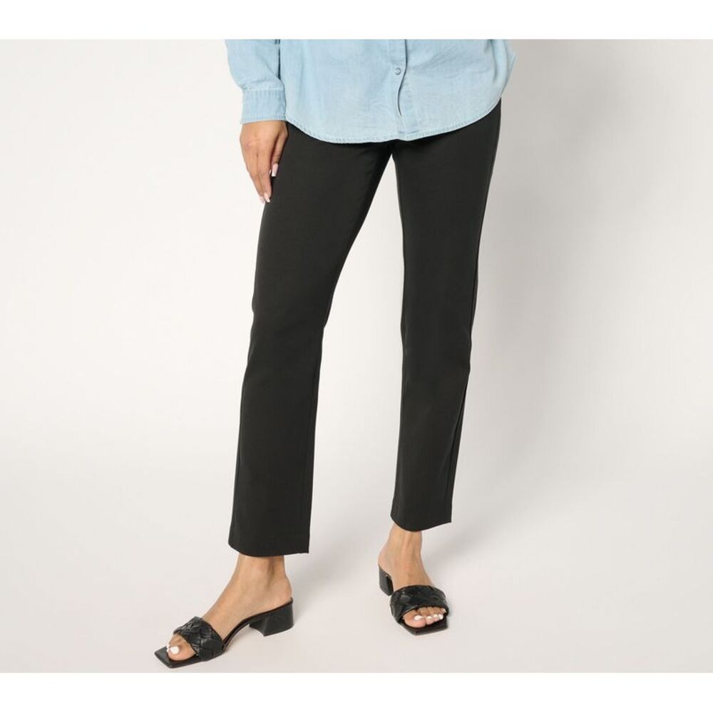 NIC+ZOE Women's Pants Sz 6 Cotton Bi-Stretch Copley Straight Leg Black